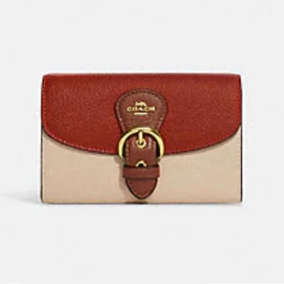 Unique luxury COACH Kleo Wallet In Colorblock 🔥🧡 - Picture 2 of 8